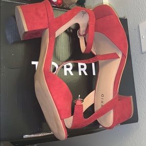 Torrid Size 8.5 wide width red ankle heel